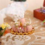 Maxbell 1/12 Dollhouse Miniature Pink Perfume Bottles with Golden Tray