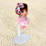 Maxbell Adjustable Doll Stand Display Holder And Pink Plush Coat For Barbie Dolls