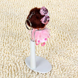 Maxbell Adjustable Doll Stand Display Holder And Pink Plush Coat For Barbie Dolls