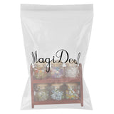 Maxbell 1/12 Miniature Glass Spice Pot Bottle Jars Rack Dollhouse Kitchen Accessory