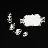 Maxbell 8x1/12 Dollhouse Miniature Silver Metal Wine Set-5 PCS
