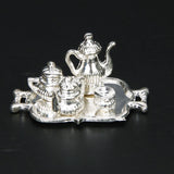 Maxbell 8x1/12 Dollhouse Miniature Silver Metal Wine Set-5 PCS