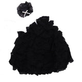 Maxbell Beautiful Black Wedding Dress with Layers of Ruffles Details for Doll