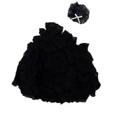 Maxbell Beautiful Black Wedding Dress with Layers of Ruffles Details for Doll
