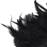 Maxbell 4xHandmade Black Rooster Feather Fringe Trim 33 Inch for Sewing Crafts