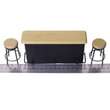 Maxbell 1:12 Dolls House Miniature Bar Counter Table Stools & 6pcs Wine Whisky Drinking