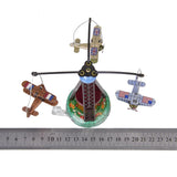 Maxbell 2pcs Wind-up   Carousel Airplanes Tractor Clockwork Collectible Tin toy