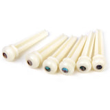 Maxbell 6pcs Cattle Bone Endpin with Bridge End Pin for Acoustic Guitar