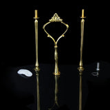 Maxbell 3 Set 3-Tier Cup Cake Plate Stand Fittings Holder Tools Crown Handle for Party