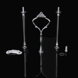 Maxbell 3 Set 3-Tier Cup Cake Plate Stand Fittings Holder Tools Crown Handle for Party