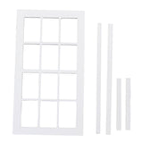 Maxbell 1:12 Scale Dolls House Miniature Wooden 12 pane Window Frame White
