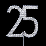 Maxbell Rhinestone Crystal LOVE HEART + 25 25th Birthday Anniversary Number Cake Topper