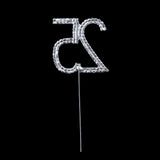 Maxbell Rhinestone Crystal LOVE HEART + 25 25th Birthday Anniversary Number Cake Topper