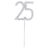 Maxbell Rhinestone Crystal LOVE HEART + 25 25th Birthday Anniversary Number Cake Topper