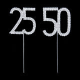 Maxbell Rhinestone Crystal LOVE HEART + 25 25th Birthday Anniversary Number Cake Topper