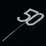 Maxbell Double Heart Cake Topper Crystal for Wedding Decor+50th Anniversary Birthday New