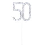 Maxbell Double Heart Cake Topper Crystal for Wedding Decor+50th Anniversary Birthday New