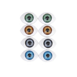 Maxbell 8pcs 12mm Iris Oval Hollow Plastic Doll Dollfie Eyes Eyeballs