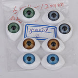 Maxbell 8pcs 12mm Iris Oval Hollow Plastic Doll Dollfie Eyes Eyeballs