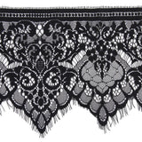 Maxbell 2x3YDS Eyelash Fringe Floral Lace Trim Wedding Doll Dress DIY Sewing Craft BLACK