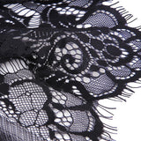 Maxbell 4x3 Yard 19cm Wide Black Eyelash Lace Trim DIY Sewing Applique