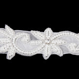 Maxbell Dress Gown SASH Pearl Beaded Waist Belt White Wrist Corsage Flower Wedding Prom