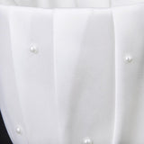 Maxbell 2x Ivory Bow Pearl Satin Basket Wedding Flower Girl Baskets Party Supplies