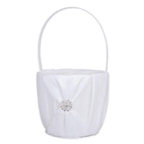 Maxbell Double Heart Crystal White Ring Bearer Pillow 4" & Wedding Flower Girl Basket