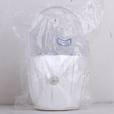 Maxbell Double Heart Crystal White Ring Bearer Pillow 4" & Wedding Flower Girl Basket