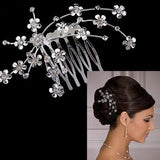 Maxbell Bridal Wedding Prom Crystal Rhinestone Necklace & Earring + Hair Comb Tiara Set