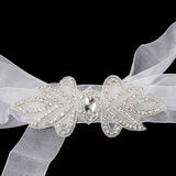 Maxbell Bridal Party Dress Gown SASH Waist Belt White Wrist Corsage Flower Wedding Prom