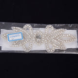 Maxbell Bridal Party Dress Gown SASH Waist Belt White Wrist Corsage Flower Wedding Prom
