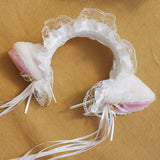 Maxbell 2 Set Fancy Dress Cat Maid Cosplay Set Ears Headband Collar Cuffs Party Costume