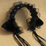 Maxbell 2 Set Fancy Dress Cat Maid Cosplay Set Ears Headband Collar Cuffs Party Costume