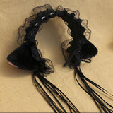 Maxbell 2 Set Fancy Dress Cat Maid Cosplay Set Ears Headband Collar Cuffs Party Costume