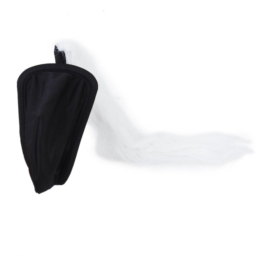 Maxbell Maxbell Black Men Sexy C-string w/ White Tail Charming Underwear Pouch Panty