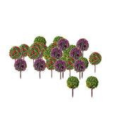 Maxbell 8x30pcs Mixed 3 colors Flower Model Train Trees Ball Shaped Scenery 1/100