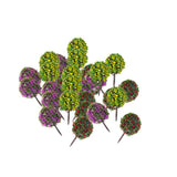 Maxbell 8x30pcs Mixed 3 colors Flower Model Train Trees Ball Shaped Scenery 1/100