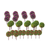 Maxbell 8x30pcs Mixed 3 colors Flower Model Train Trees Ball Shaped Scenery 1/100