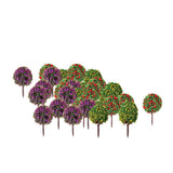 Maxbell 8x30pcs Mixed 3 colors Flower Model Train Trees Ball Shaped Scenery 1/100