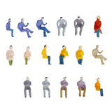 Maxbell 40x100x Painted Model Train Seated People Passengers Figures 1:100 TT Scale