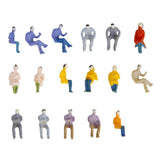 Maxbell 50x100x Painted Model Train Seated People Passengers Figures 1:100 TT Scale