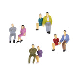 Maxbell 2x50 Painted Model Train Seated People Passengers Figures 1:87/1:50 HO O Layout