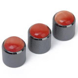 Maxbell 3pcs Volume Tone Control Knob for Electric Guitar - Black with Red Top - Aladdin Shoppers