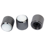 Maxbell 3pcs Volume Tone Control Knob for Electric Guitar - Black with White Top