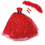 Maxbell Red Sequins Dress Strapless Gown for 12inch Doll Bridal Wedding Party Favor