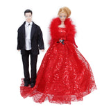 Maxbell Red Sequins Dress Strapless Gown for 12inch Doll Bridal Wedding Party Favor