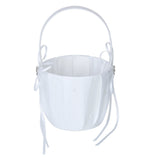 Maxbell 2pcs Elegant White Satin Wedding Ceremony Party Diamante Flower Girl Basket