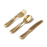 Maxbell 2 Sets 24 Stainless Steel Dollhouse Miniature Dining Tableware Fork Spoon Set