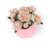 Maxbell Mini Light Pink Carnation Rose Flower Plant w/ Ceramics for 1:12 Dollhouse